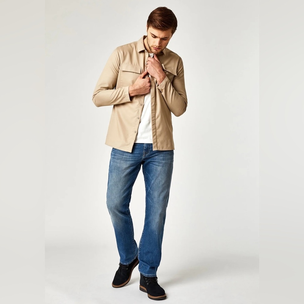 Mavi Men's Straight Leg Mid Rise Myles Blue Jeans 34/32